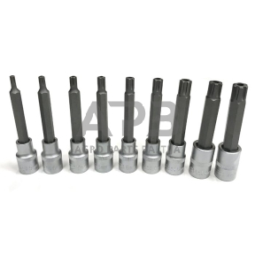 1/2" + 3/8" Galvučių su antgaliais rinkinys (RIBE) 9vnt.