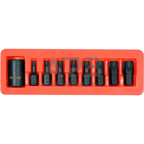1/2" Galvučių smūginių su antgaliais rinkinys (torx) (9vnt)