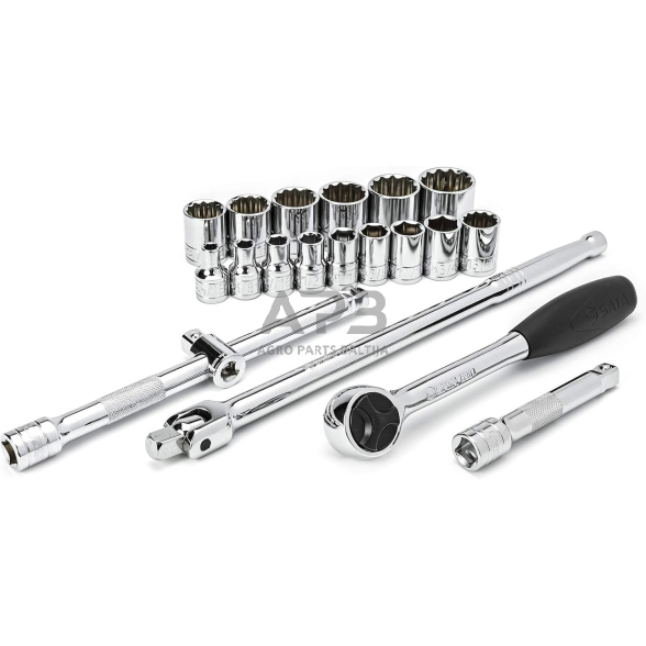 1/2" Galvučių rinkinys 20vnt. (5/16''-1-1/4'')(6-kamp)(12-kamp) (Colinė sistema) 2 1/2" Galvučių rinkinys 20vnt. (5/16''-1-1/4'')(6-kamp)(12-kamp) (Colinė sistema) 2