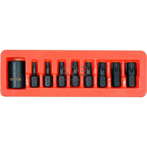 1/2" Galvučių smūginių su antgaliais rinkinys (torx) (9vnt) 1/2" Galvučių smūginių su antgaliais rinkinys (torx) (9vnt)
