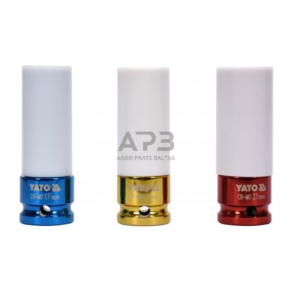 1/2" Prailgintų smūginių galvučių rato raktams rinkinys 3vnt. 1/2" Prailgintų smūginių galvučių rato raktams rinkinys 3vnt.