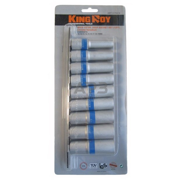 1/2" Prailgintų galvučių rinkinys 9vnt. 6-kampės 1/2" Prailgintų galvučių rinkinys 9vnt. 6-kampės