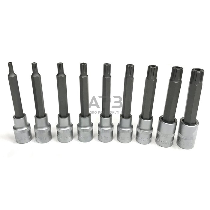 1/2" + 3/8" Galvučių su antgaliais rinkinys (RIBE) 9vnt. 1/2" + 3/8" Galvučių su antgaliais rinkinys (RIBE) 9vnt.