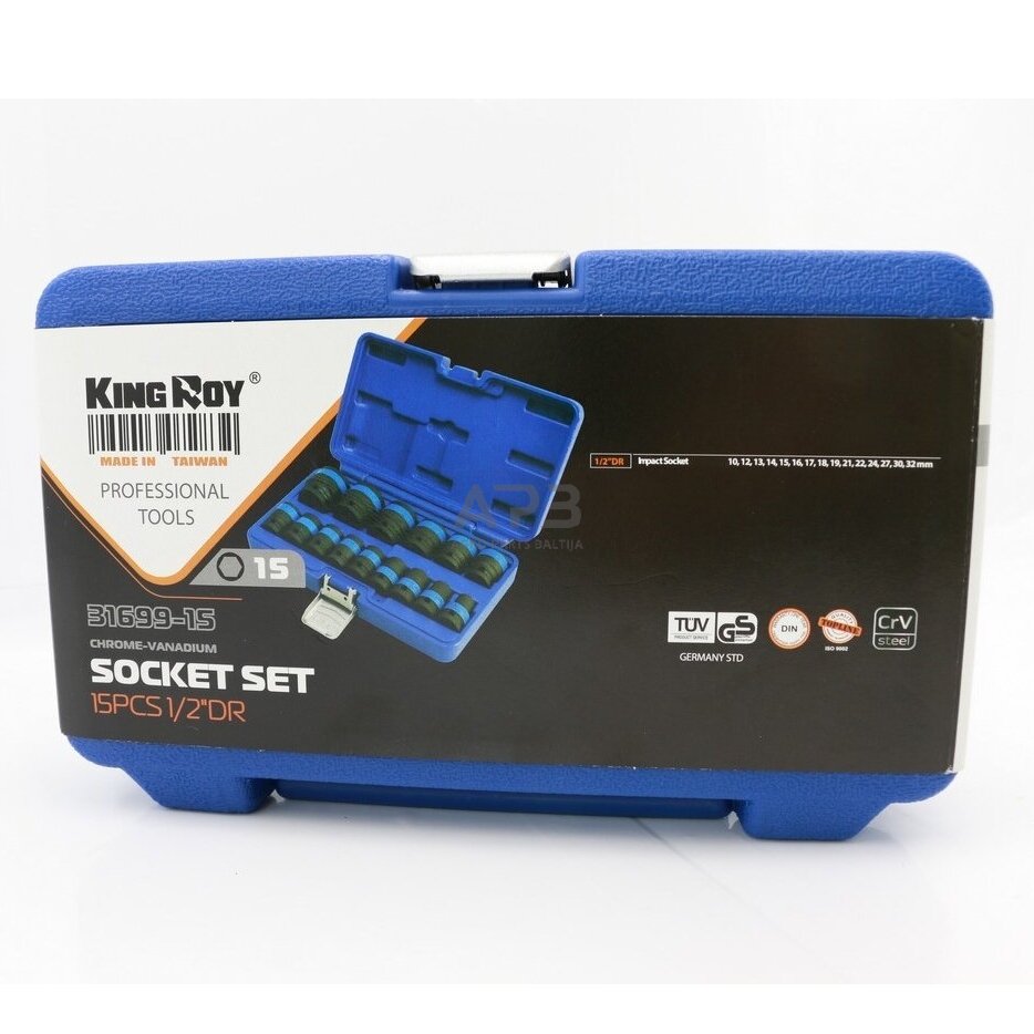 1/2" Smūginių galvučių rinkinys 15vnt. 4