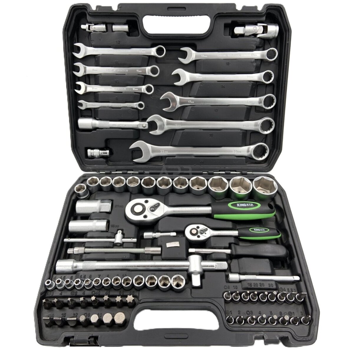 1/4" + 1/2" Galvučių ir raktų rinkinys 82vnt. 1/4" + 1/2" Galvučių ir raktų rinkinys 82vnt.