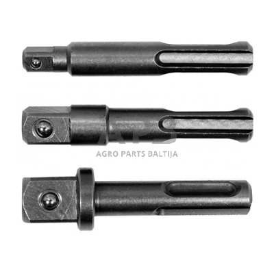1/4"+3/8"+1/2" Adapterių SDS+ rinkinys 3vnt. 1/4"+3/8"+1/2" Adapterių SDS+ rinkinys 3vnt.