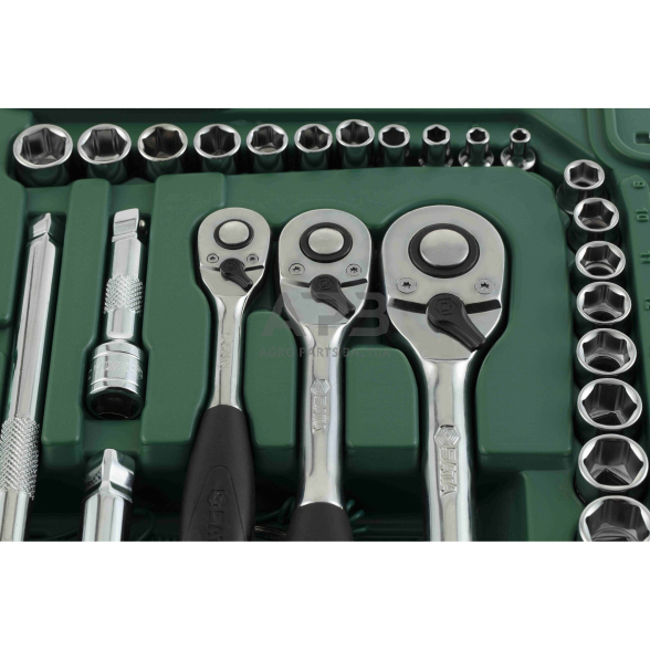 1/4" + 3/8" + 1/2" Galvučių ir raktų rinkinys 128vnt 2 1/4" + 3/8" + 1/2" Galvučių ir raktų rinkinys 128vnt 2