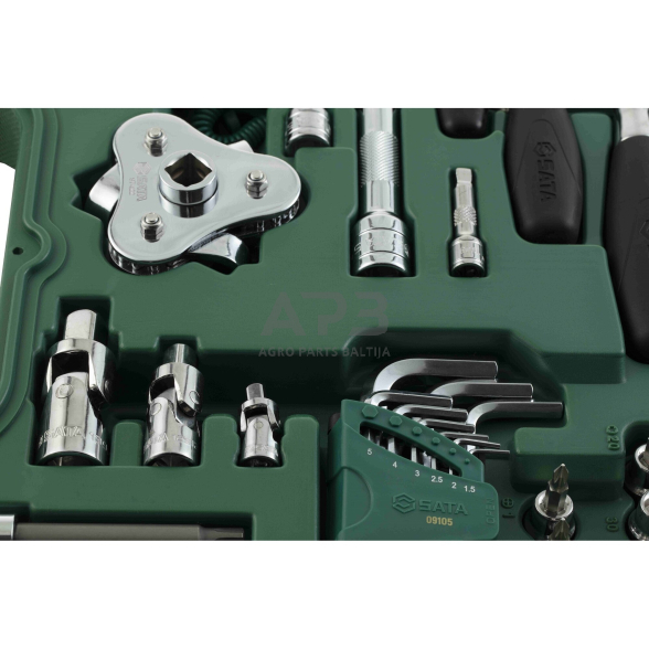 1/4" + 3/8" + 1/2" Galvučių ir raktų rinkinys 128vnt 6 1/4" + 3/8" + 1/2" Galvučių ir raktų rinkinys 128vnt 6