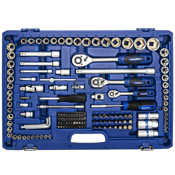 1/4" + 3/8" + 1/2" Galvučių ir raktų rinkinys 218vnt. 3