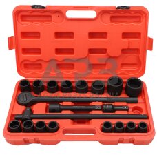3/4" Smūginių galvučių rinkinys 21vnt. (21-50mm) 12-kampės