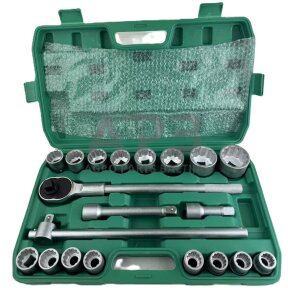 3/4" Galvučių rinkinys 21vnt. (12-kampė)(19-50mm)
