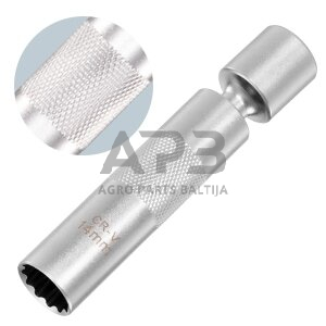 3/8'' Galvutė žvakei universali 3/8'' 14mm (12-kamp.) 3/8'' Galvutė žvakei universali 3/8'' 14mm (12-kamp.)