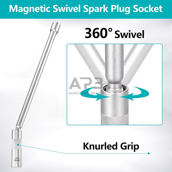 3/8'' galvutė žvakei su univers. prailg. ir magnetu 14mm (12-kampė/plonasienė) 1 3/8'' galvutė žvakei su univers. prailg. ir magnetu 14mm (12-kampė/plonasienė) 1