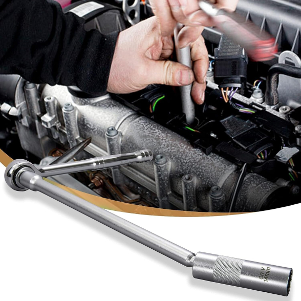 3/8'' galvutė žvakei su univers. prailg. ir magnetu 14mm (12-kampė/plonasienė) 4 3/8'' galvutė žvakei su univers. prailg. ir magnetu 14mm (12-kampė/plonasienė) 4