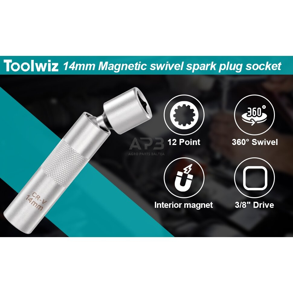 3/8'' Galvutė žvakei universali 3/8'' 14mm (12-kamp.) 3 3/8'' Galvutė žvakei universali 3/8'' 14mm (12-kamp.) 3