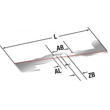 Peilis John Deere 542 mm dešininis pjaunamosios plotis 42 (107 cm) D105, D125, LT160, X300, X300R, X304, Z225 1