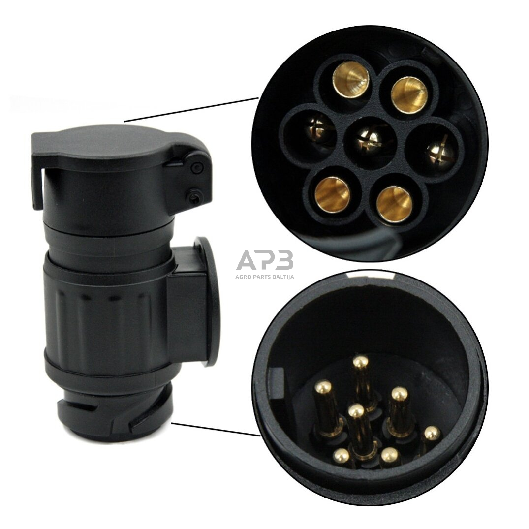 Adapteris priekabai 13-7POL, plast., prailgintas 1 Adapteris priekabai 13-7POL, plast., prailgintas 1
