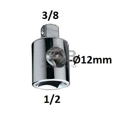 Adapteris 3 krypčių 1/2" - 3/8" Adapteris 3 krypčių 1/2" - 3/8"