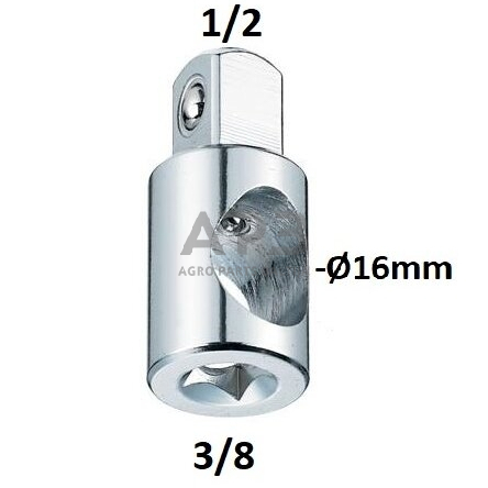 Adapteris 3 krypčių 3/8" - 1/2" Adapteris 3 krypčių 3/8" - 1/2"
