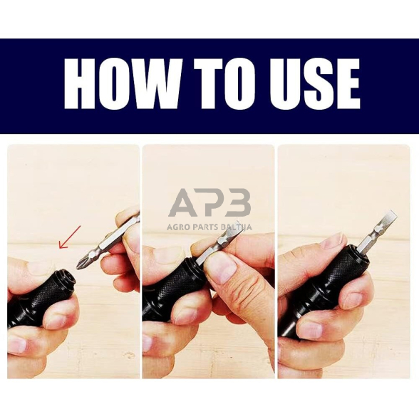 Adapteris suktuvui smūginis 1/2' - HEX 1/4" 4 Adapteris suktuvui smūginis 1/2' - HEX 1/4" 4