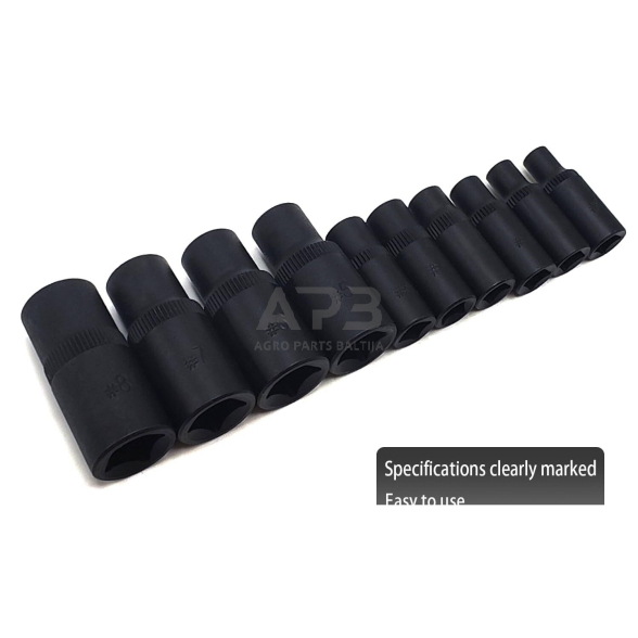 Adapterių rinkinys sriegikliams 1/4", 3/8 10vnt. 1 Adapterių rinkinys sriegikliams 1/4", 3/8 10vnt. 1