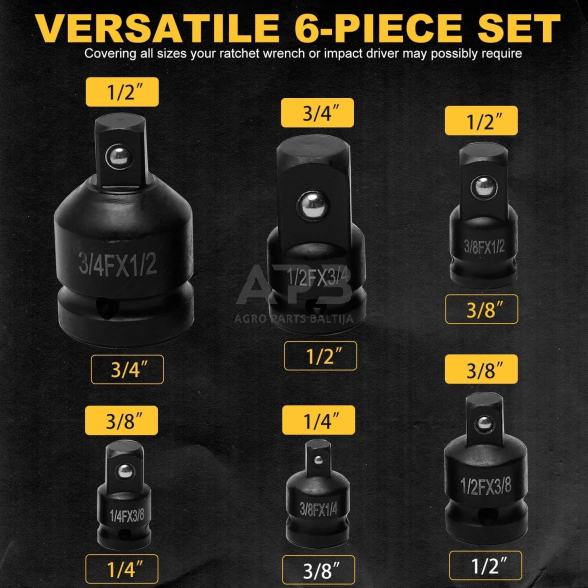 Adapterių smūginių rinkinys 6vnt. 4 Adapterių smūginių rinkinys 6vnt. 4