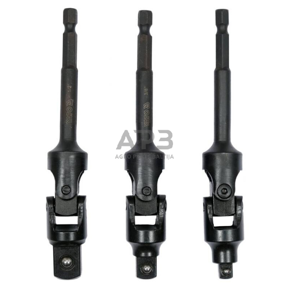 Adapterių suktuvui šarnyrinių rink. 1/4"+3/8"+1/2" (3vnt) 125mm 1 Adapterių suktuvui šarnyrinių rink. 1/4"+3/8"+1/2" (3vnt) 125mm 1