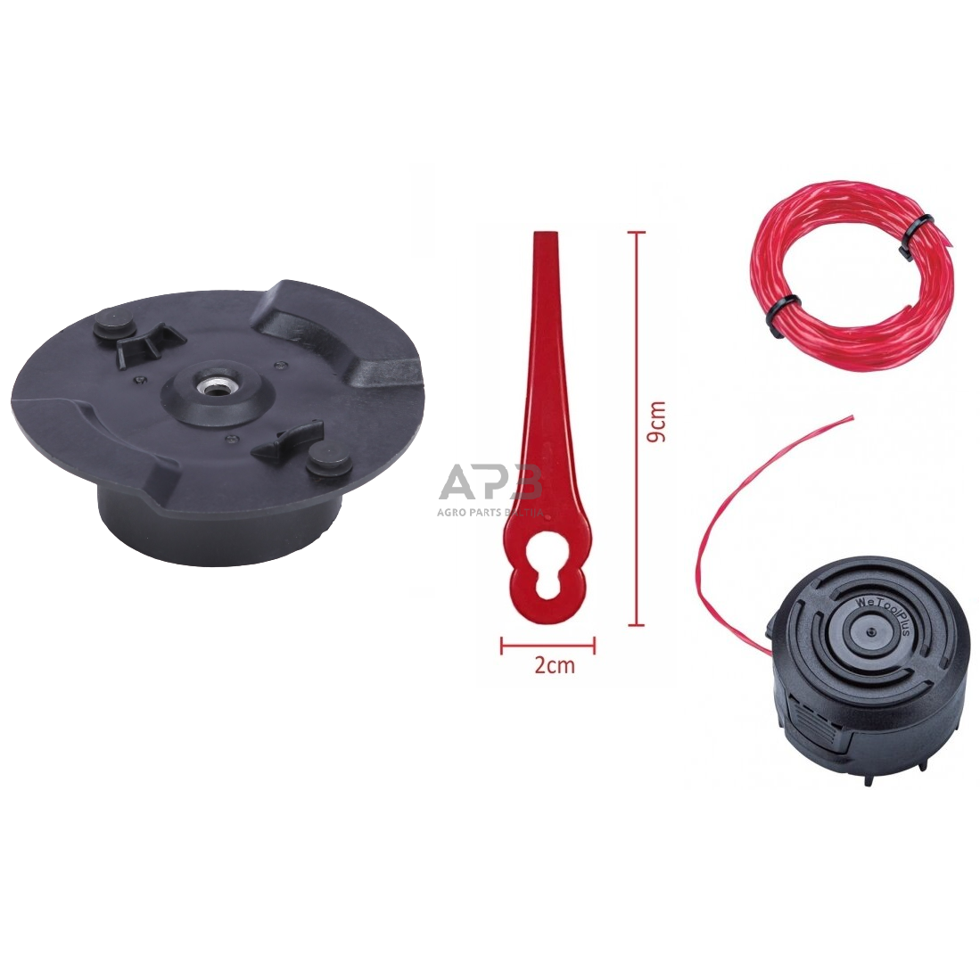 Akumuliatorinis trimeris su priedais 20V LI-ION 9 Akumuliatorinis trimeris su priedais 20V LI-ION 9