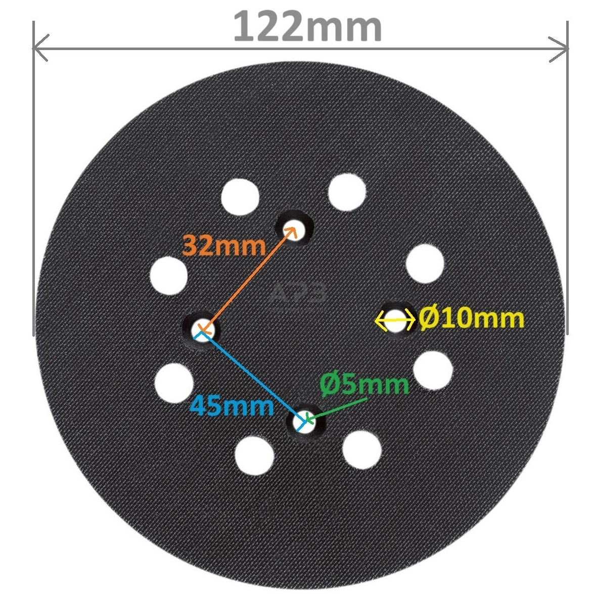 Padas kibus orbitiniui šlifuokliui CRS-S20Li 122mm 1 Padas kibus orbitiniui šlifuokliui CRS-S20Li 122mm 1