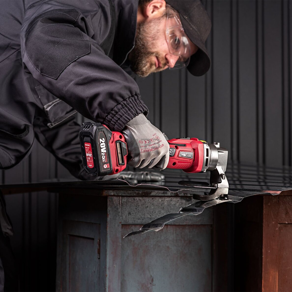 Akumuliatorinės skardos kirpimo žirklės 20V LI-ION 20