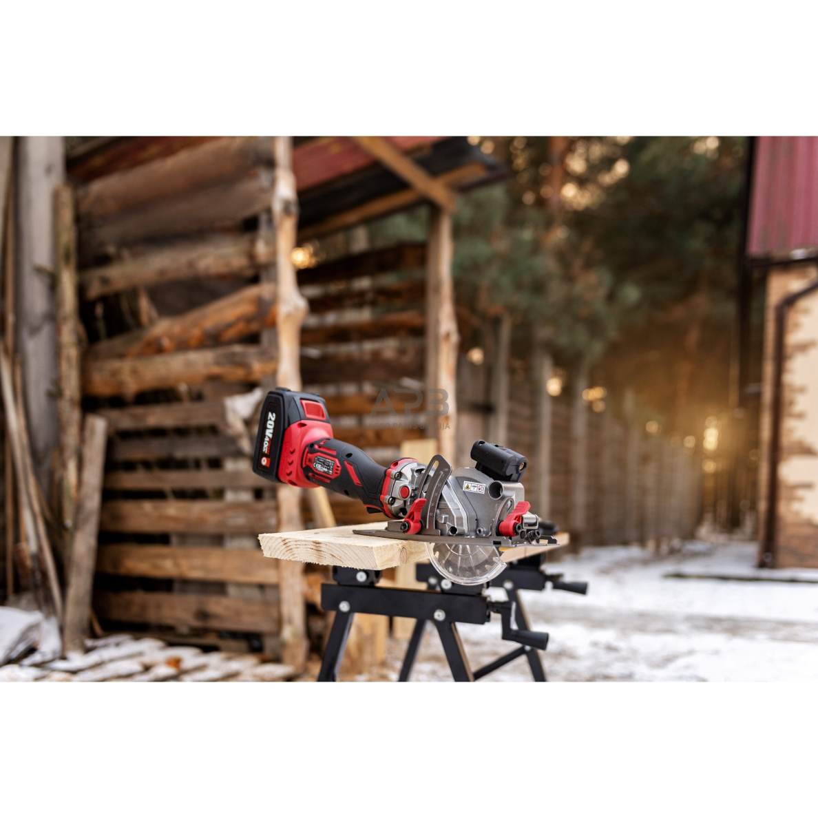 Akumuliatorinis diskinis pjūklas 115mm su lazeriu 20V LI-ION 9