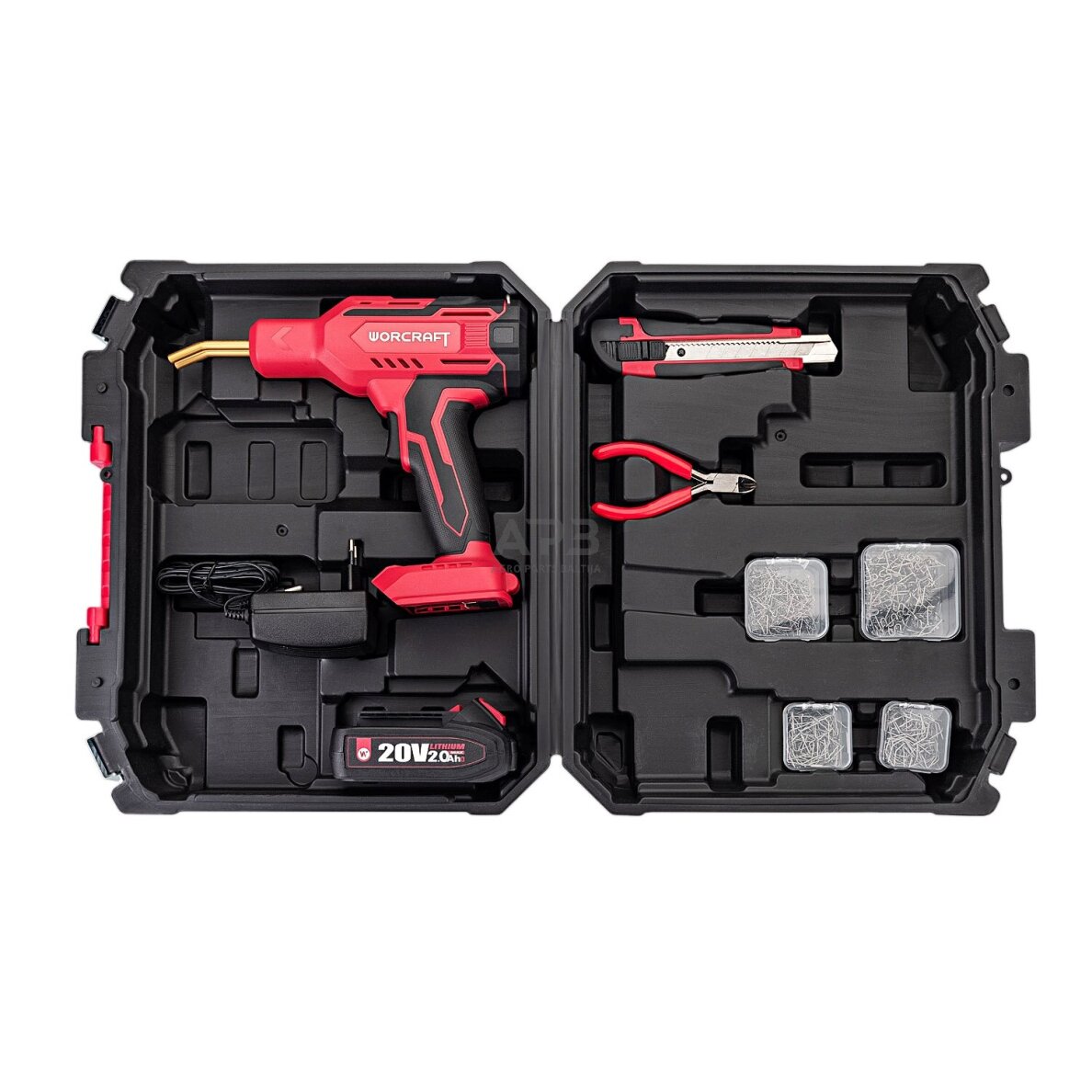 Akumuliatorinis plastiko suvirinimo aparatas plastikinėje dėžėje 20V LI-ION 3 Akumuliatorinis plastiko suvirinimo aparatas plastikinėje dėžėje 20V LI-ION 3