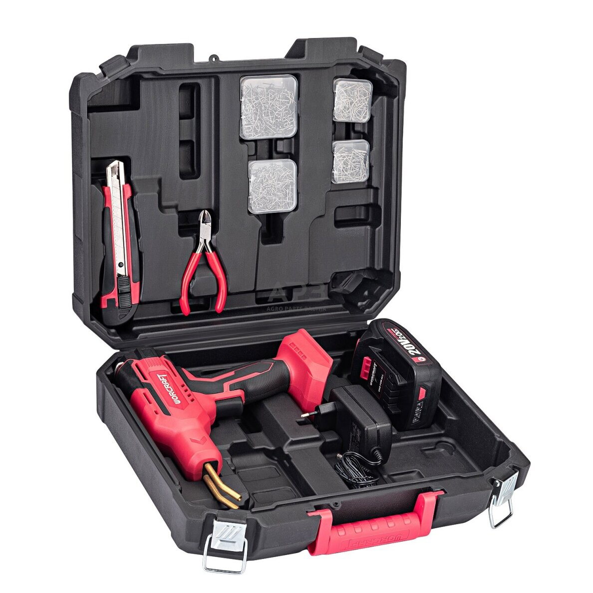 Akumuliatorinis plastiko suvirinimo aparatas plastikinėje dėžėje 20V LI-ION 5