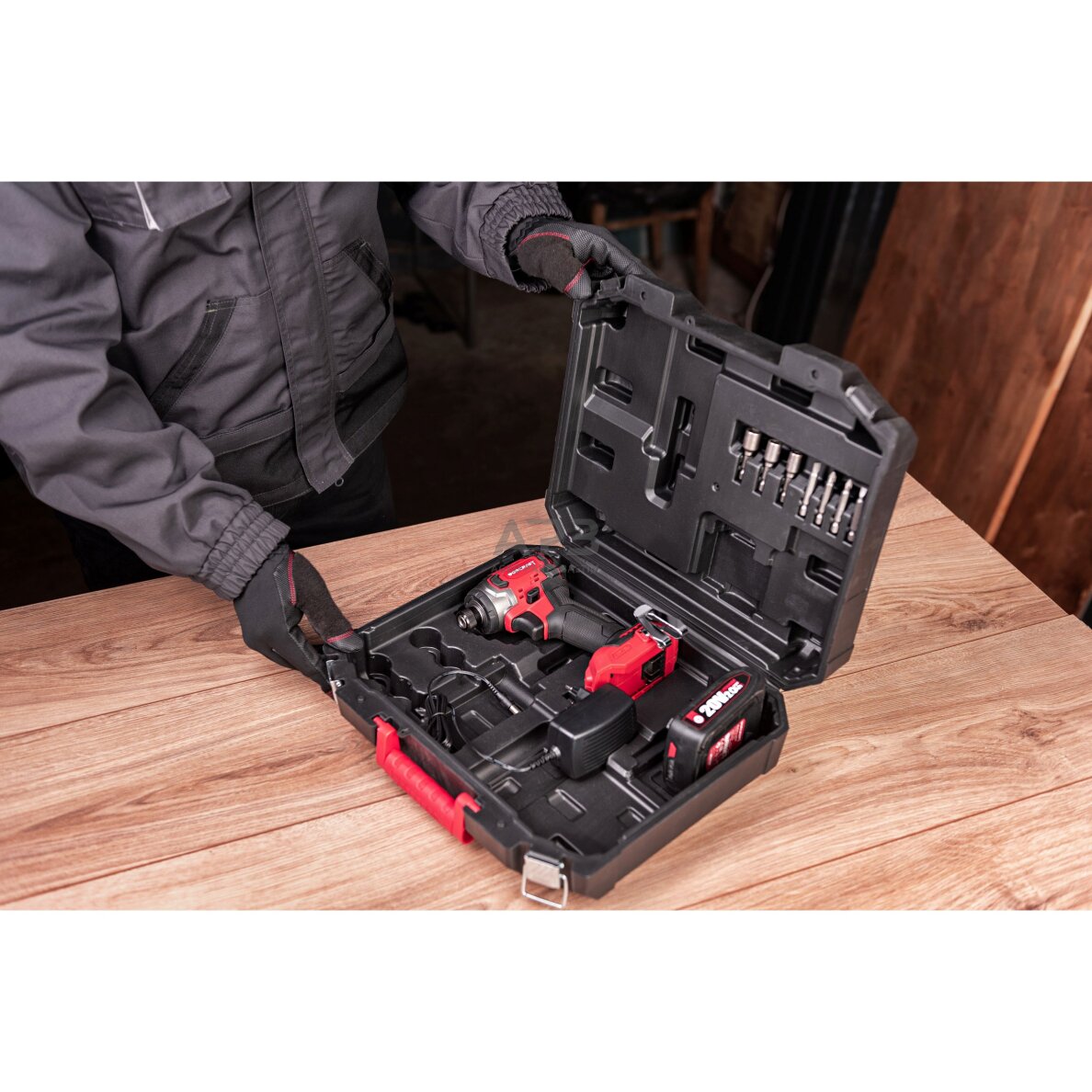 Akumuliatorinis smūginis suktuvas 1/4'' HEX 20V LI-ION (plastikinė dėžė) 5