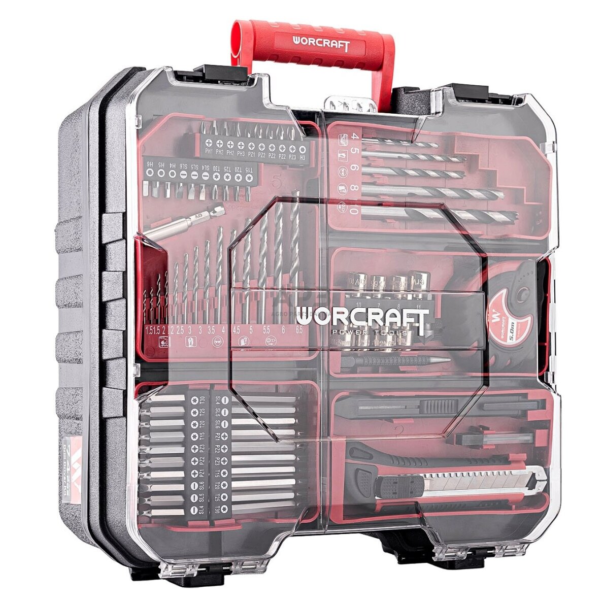 Akumuliatorinis suktuvas-gręžtuvas su kalimu 20V LI-ION ir priedais 74vnt., 2x2.0Ah 3