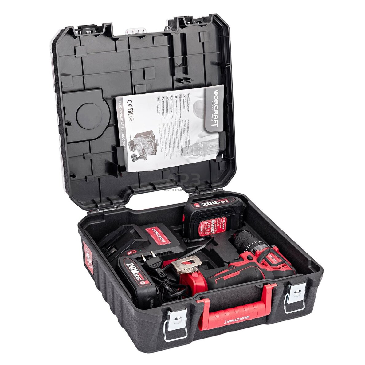 Akumuliatorinis suktuvas-gręžtuvas su kalimu 20V LI-ION ir priedais 74vnt., 2x2.0Ah 5 Akumuliatorinis suktuvas-gręžtuvas su kalimu 20V LI-ION ir priedais 74vnt., 2x2.0Ah 5