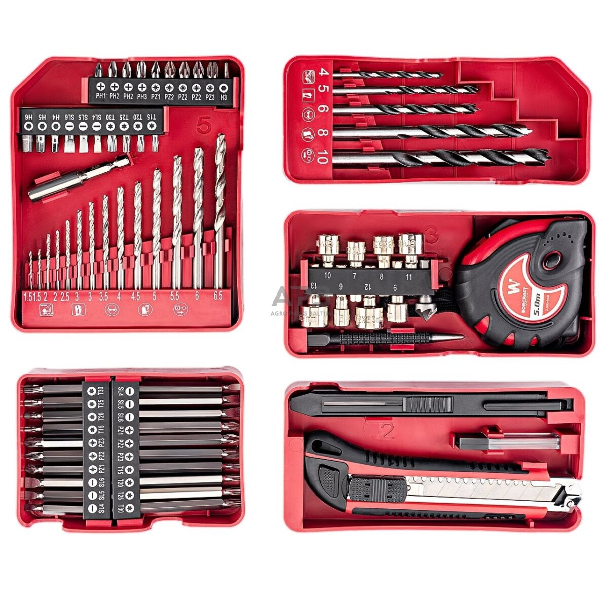 Akumuliatorinis suktuvas-gręžtuvas su kalimu 20V LI-ION ir priedais 74vnt., 2x2.0Ah 6