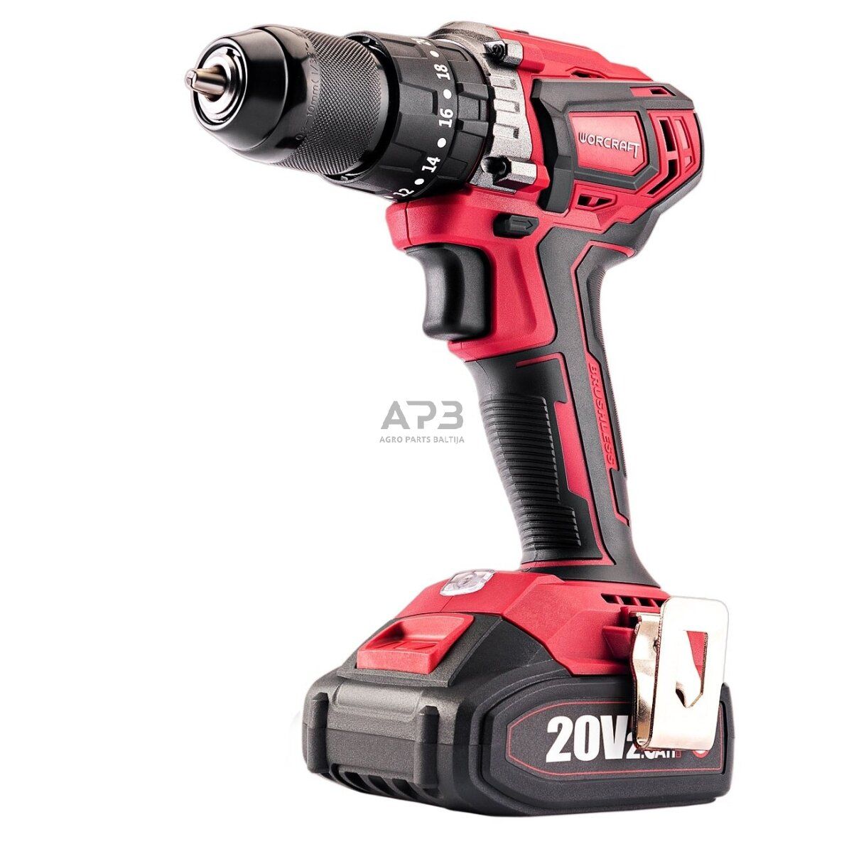 Akumuliatorinis suktuvas-gręžtuvas su kalimu 20V LI-ION ir priedais 74vnt., 2x2.0Ah 7