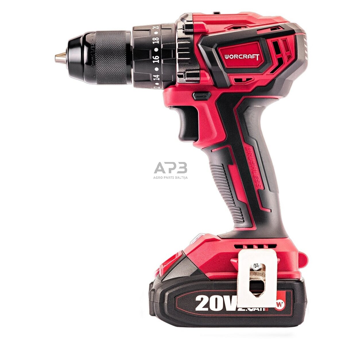 Akumuliatorinis suktuvas-gręžtuvas su kalimu 20V LI-ION ir priedais 74vnt., 2x2.0Ah 8