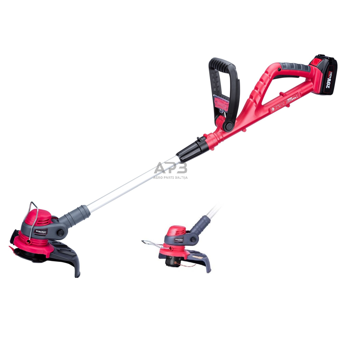 Akumuliatorinis trimeris su priedais 20V LI-ION Akumuliatorinis trimeris su priedais 20V LI-ION