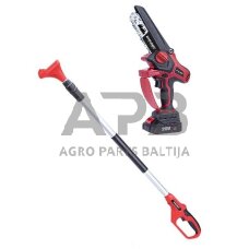 Akumuliatorinis grandininis mini pjūklas su teleskopiniu prailginimu 20V LI-ION