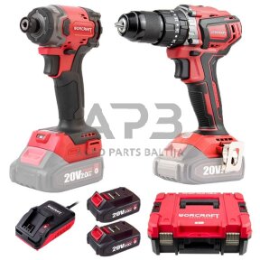 Akumuliatorinio suktuvo-gręžtuvo ir smūginio suktuvo rinkinys 20V LI-ION (XCUBE dėžė)