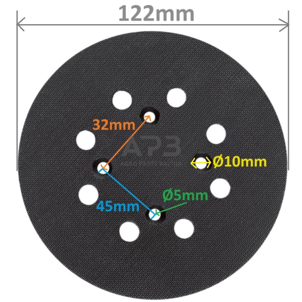 Padas kibus orbitiniui šlifuokliui CRS-S20Li 122mm 1 Padas kibus orbitiniui šlifuokliui CRS-S20Li 122mm 1