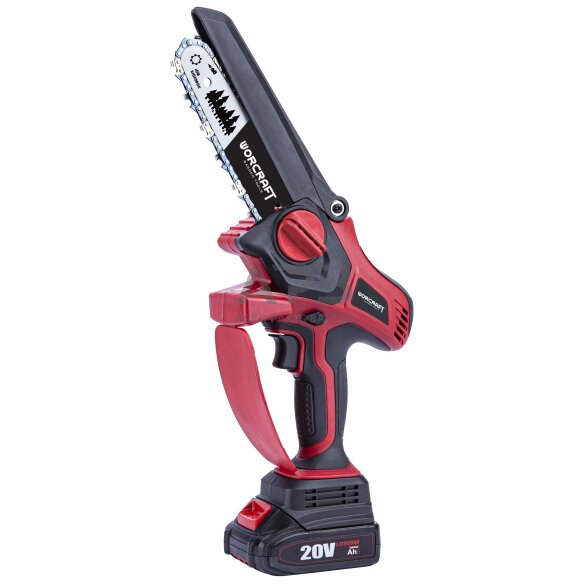 Akumuliatorinis grandininis mini pjūklas su teleskopiniu prailginimu 20V LI-ION 2 Akumuliatorinis grandininis mini pjūklas su teleskopiniu prailginimu 20V LI-ION 2