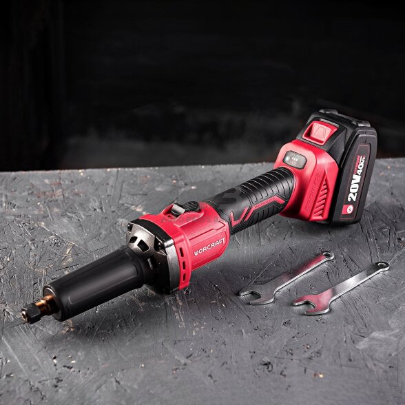 Akumuliatorinis mini tiesinis šlifuoklis 6mm 20V LI-ION 8 Akumuliatorinis mini tiesinis šlifuoklis 6mm 20V LI-ION 8