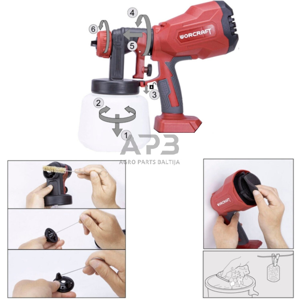 Akumuliatorinis pulverizatorius Ø1.8mm, Ø2.6mm 20V LI-ION 8 Akumuliatorinis pulverizatorius Ø1.8mm, Ø2.6mm 20V LI-ION 8