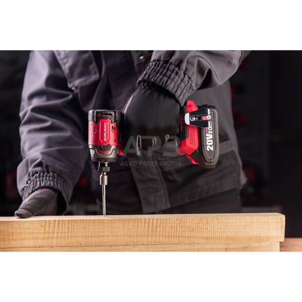 Akumuliatorinis smūginis suktuvas 1/4'' HEX 20V LI-ION (plastikinė dėžė) 13