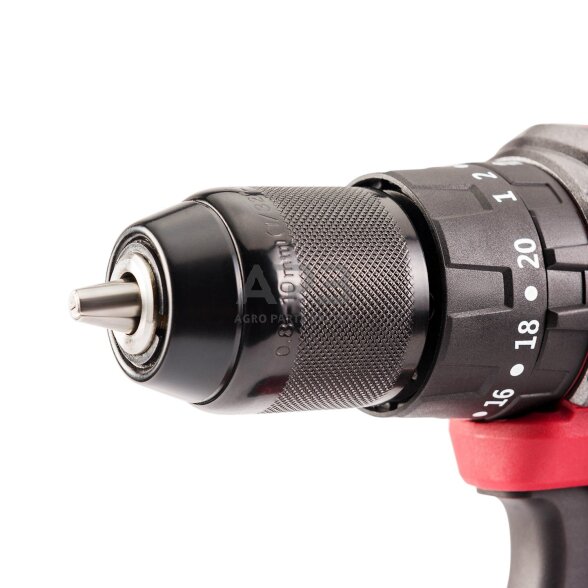 Akumuliatorinis suktuvas-gręžtuvas su kalimu 20V LI-ION ir priedais 74vnt., 2x2.0Ah 10 Akumuliatorinis suktuvas-gręžtuvas su kalimu 20V LI-ION ir priedais 74vnt., 2x2.0Ah 10