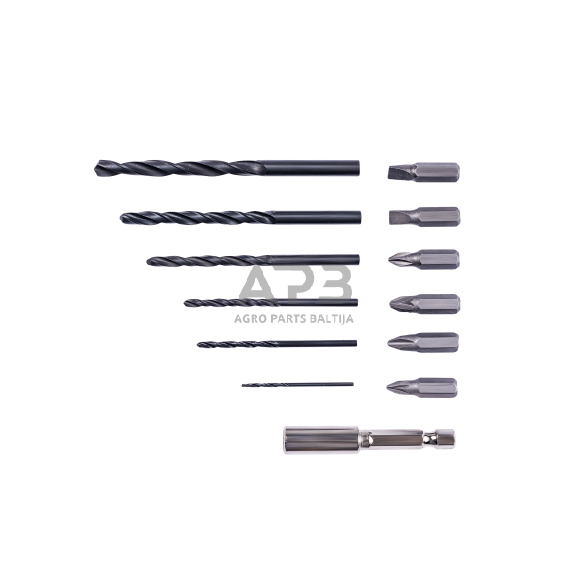 Akumuliatorinis suktuvas-gręžtuvas su priedais plastikine deže 12V LI-ION 7 Akumuliatorinis suktuvas-gręžtuvas su priedais plastikine deže 12V LI-ION 7