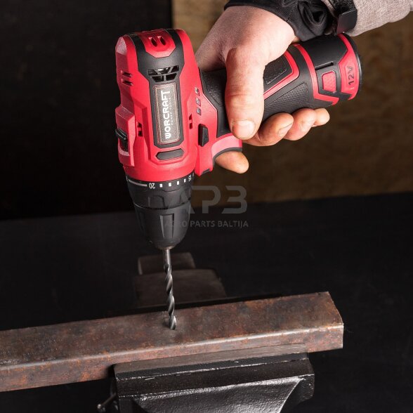 Akumuliatorinis suktuvas-gręžtuvas su priedais plastikine deže 12V LI-ION 13 Akumuliatorinis suktuvas-gręžtuvas su priedais plastikine deže 12V LI-ION 13